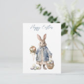 Vintag Holidays Bunny Feiertagspostkarte (Stehend Vorderseite)