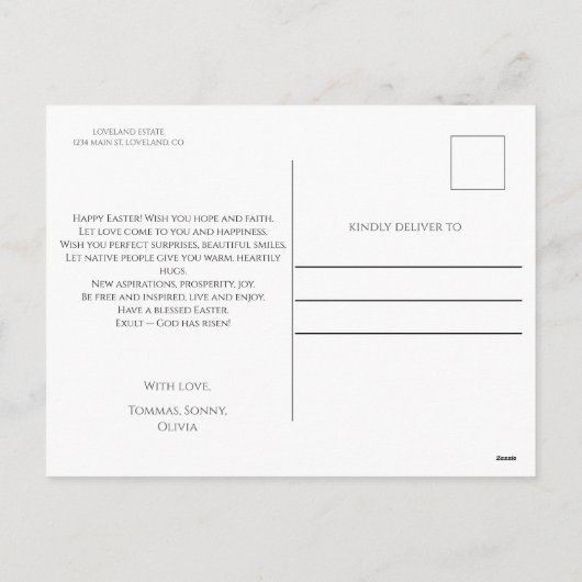 Vintag Holidays Bunny Feiertagspostkarte (Rückseite)