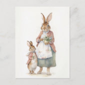 Vintag Holidays Bunny Feiertagspostkarte (Vorderseite)