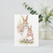 Vintag Holidays Bunny Feiertagspostkarte (Stehend Vorderseite)