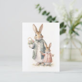 Vintag Holidays Bunny Feiertagspostkarte (Stehend Vorderseite)