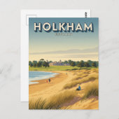 Vintag Holkham Norfolk England Travel Postkarte (Vorne/Hinten)