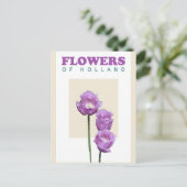 Vintag Holland Niederlande Lila Tulips Travel Postkarte (Stehend Vorderseite)