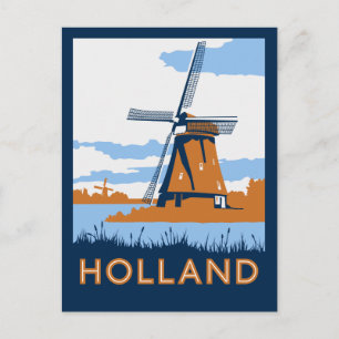 Vintag Holland Poster Postkarte