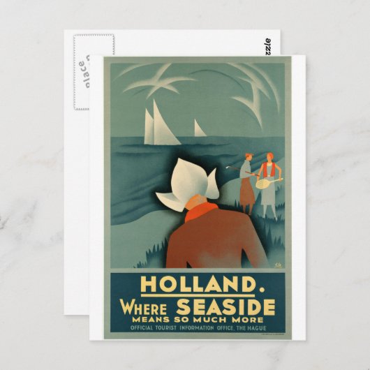 Vintag - Holland Travel Poster Postkarte (Vorne/Hinten)