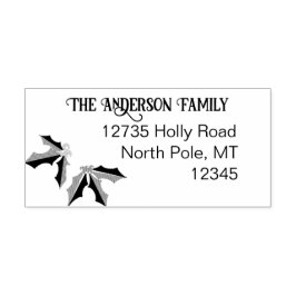 Vintag Holly-Adresse Gummistempel