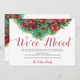 Vintag Holly Berries Pine Cone Ankündigung