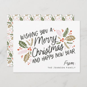 Vintag Holly Bright Typografie Weihnachten