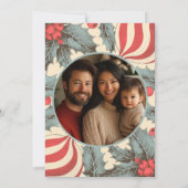 Vintag Holly Christmas Feiertagskarte (Rückseite)