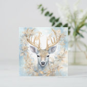 Vintag Holly Country Deer Feiertagskarte (Stehend Vorderseite)