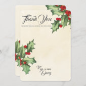 Vintag Holly Dankeschön-Karte Dankeskarte (Vorne/Hinten)