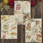 Vintag Holly & Father Christmas Ephemera Collage Geschenkpapier Set<br><div class="desc">Charmantes und nostalgisches Trio von Weihnachtscollagen mit Winterkiefer und Heiligen,  Musik,  Text,  farbenfrohe antike Kartendarstellungen von Kindern,  Grüße und alte Welt Pater Weihnachten selbst auf Not alten Pergament Hintergründe.</div>
