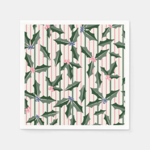 Vintag Holly Holiday Serviette