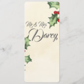 Vintag-Holly-Menü Menükarte (Rückseite)