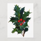 Vintag Holly Postkarte (Vorderseite)