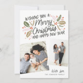 Vintag Holly Tilted Snapshot 2 Foto Weihnachten (Vorderseite)