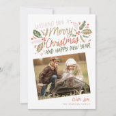 Vintag Holly Tilted Snapshot Foto Weihnachten (Vorderseite)