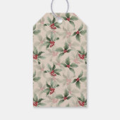 Vintag Holly und Berries Frohe Weihnachten Geschenkanhänger (Rückseite)