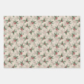 Vintag Holly und Berries Geschenkpapier Set (Vorderseite 2)