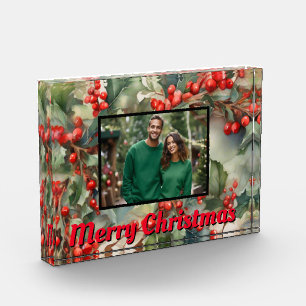 Vintag Holly Verlasse Holly-Beeren Fotoblock