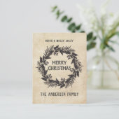 Vintag Holly Verlasse Kareth Weihnachten (Stehend Vorderseite)