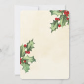 Vintag Holly Wedding Einladung (Rückseite)