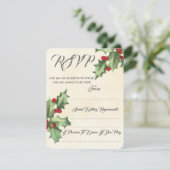 Vintag Holly Wedding RSVP (Stehend Vorderseite)
