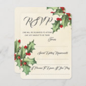 Vintag Holly Wedding RSVP (Vorne/Hinten)