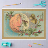 Vintag Holly, Weihnachtsglocken und Schneeszene Seidenpapier (Basteln)