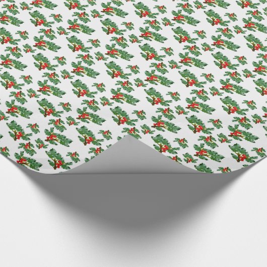 Vintag Holly Wrapping Paper Geschenkpapier (Ecke)