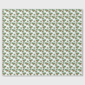 Vintag Holly Wrapping Paper Geschenkpapier (Flach)