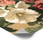 Vintag Hollyhocks Art Poster (Ecke)