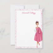 Vintag Hollywood Audrey Pink Personalisiert Dankeskarte (Vorderseite)