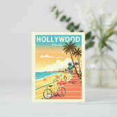 Vintag Hollywood Florida Postkarte (Stehend Vorderseite)