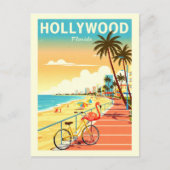 Vintag Hollywood Florida Postkarte (Vorderseite)