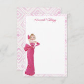 Vintag Hollywood Marilyn Pink Personalisiert Dankeskarte (Vorne/Hinten)