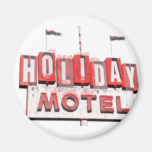 Vintag Hollywood Motel Sign Magnet (Vorne)