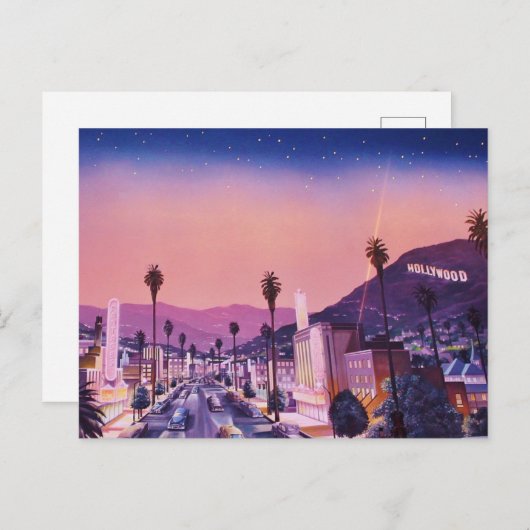 Vintag Hollywood Postcard Postkarte (Vorne/Hinten)