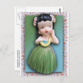 Vintag Holt Howard Hula Gal Postkarte (Vorne/Hinten)