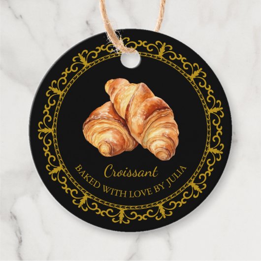 Vintag Homemade Croissant Hang Tag Geschenkanhänger (Vorderseite)