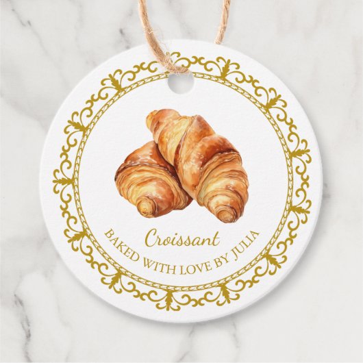 Vintag Homemade Croissant Hang Tag Geschenkanhänger (Vorderseite)