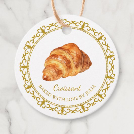 Vintag Homemade Croissant Hang Tag Geschenkanhänger (Vorderseite)