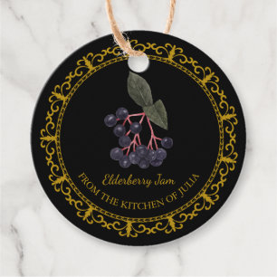 Vintag Homemade Elderberry Jam Hang Tag l Black Geschenkanhänger