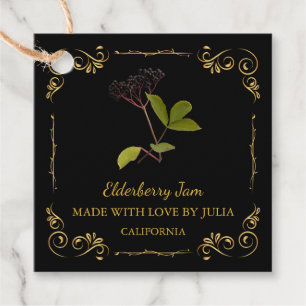 Vintag Homemade Elderberry Jam Square Hang Tag Geschenkanhänger