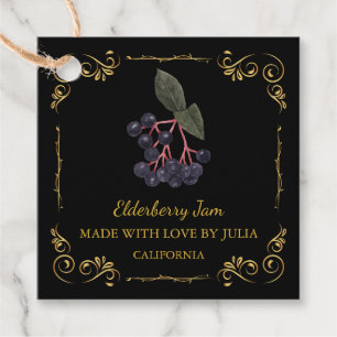 Vintag Homemade Elderberry Jam Square Hang Tag Geschenkanhänger