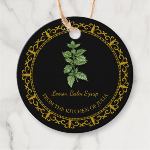 Vintag Homemade Lemon Balm Syrup Hang Tag Geschenkanhänger