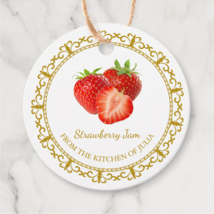 Vintag Homemade Strawberry Jam Hang Tag l White Geschenkanhänger