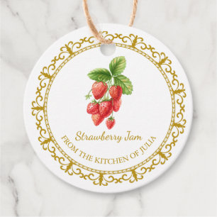 Vintag Homemade Strawberry Jam Hang Tag l White Geschenkanhänger