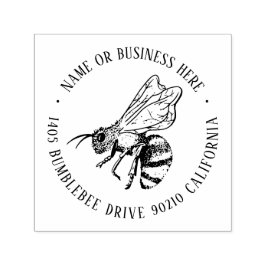 Vintag Honey Bee Business Name und Rücksendeadress Permastempel