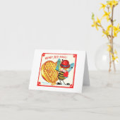 Vintag Honey Bee Valentine Karte (Gelbe Blume)